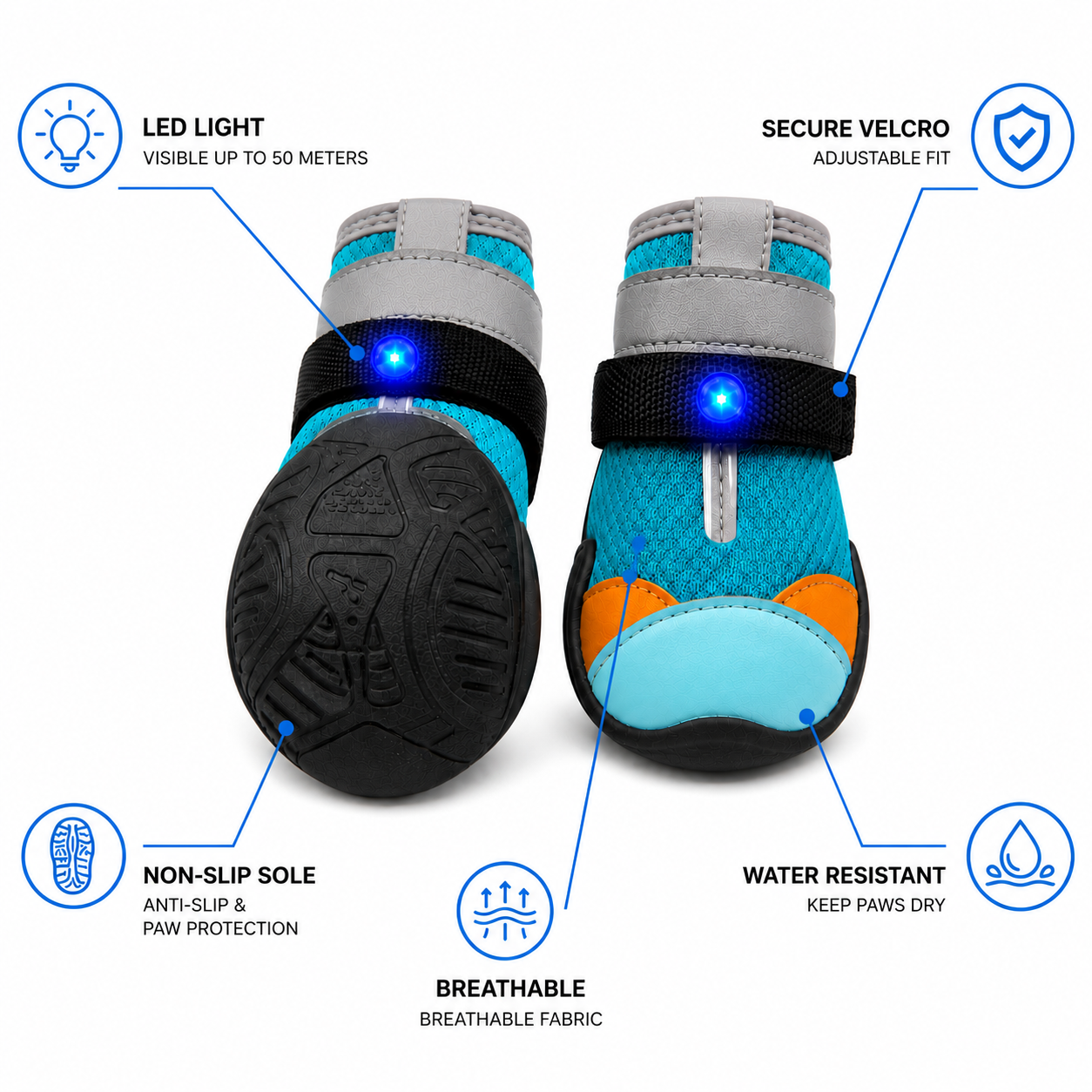 GlowPaws™: LED boots for dogs